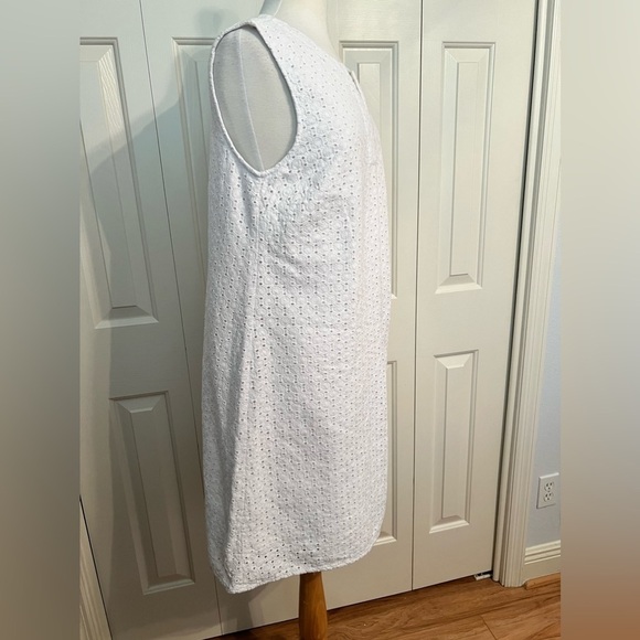 EUC Kim Rogers white eyelet sleeveless dress size Large - Picture 7 of 8